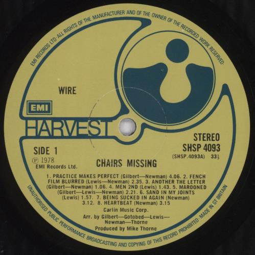 Wire Chairs Missing UK vinyl LP album (LP record) (834492)